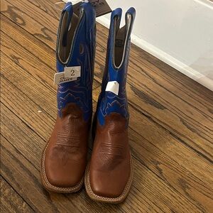 James Kids Brown and Blue Western Boots